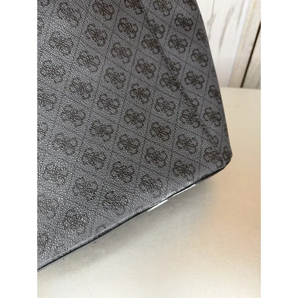 GUESS Noelle Small Gray Black Tote Bag Y2K Handbag Bag Coated Canvas